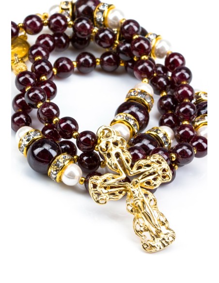 Deep Dark Granate Red Rosary