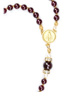 Deep Dark Granate Red Rosary