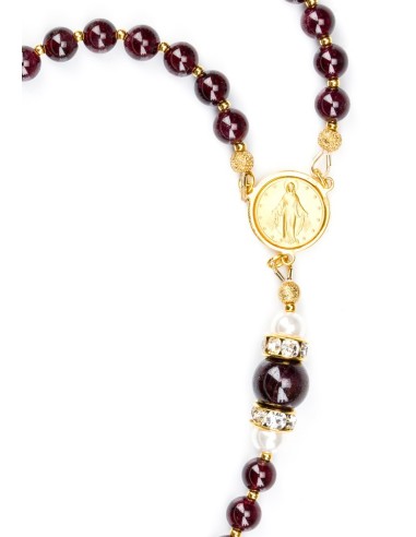 Deep Dark Granate Red Rosary