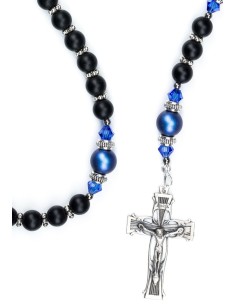 Satin Black and Iridescent Dark Blue Swarovski Pearls Satin Black and Iridescent Dark Blue Swarovski Pearls