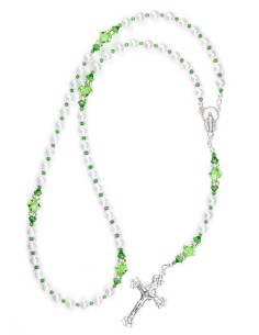 Swarovski Pearls and Peridot Green Rosary Swarovski Pearls and Peridot Green Rosary
