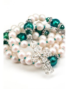 Swarovski Pearls, Emerald Green Murano beads