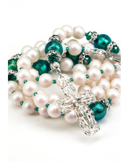 Swarovski Pearls, Emerald Green Murano beads