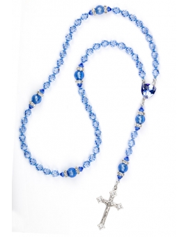 Sapphire Swarovski Crystals and Murano Glass Beads Rosary
