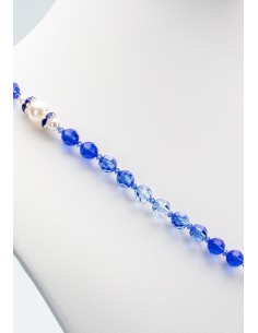 Shade of Blue Swarovski Crystals and Pearls Rosary