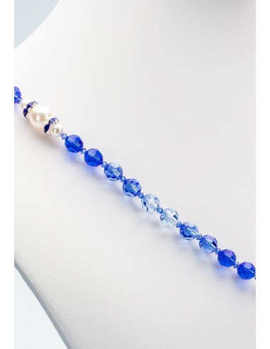 Shade of Blue Swarovski Crystals and Pearls Rosary