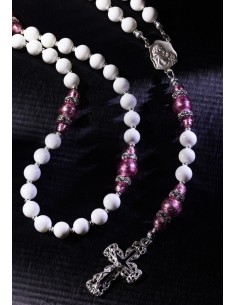 White Shell and Pink Murano Rosary  | Vatican Gift 2