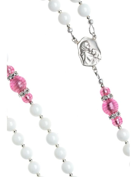White Shell and Pink Murano Rosary  | Vatican Gift White Shell and Pink Murano Rosary  | Vatican Gift