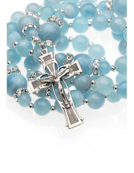 Aquamarine Sweet Light Blue Rosary  | Vatican Gift Aquamarine Sweet Light Blue Rosary  | Vatican Gift