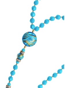 Swarovski Turquoise and Murano Glass Rosary 2