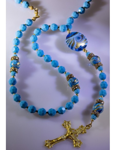 Turquoise and Murano Glass Rosary  | Vatican Gift Turquoise and Murano Glass Rosary  | Vatican Gift