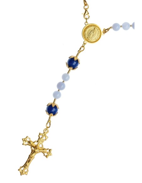 Chalcedony and Blue Jade Rosary  | Vatican Gift Chalcedony and Blue Jade Rosary  | Vatican Gift