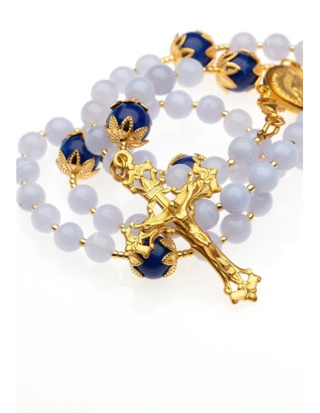 Chalcedony and Blue Jade Rosary Chalcedony and Blue Jade Rosary