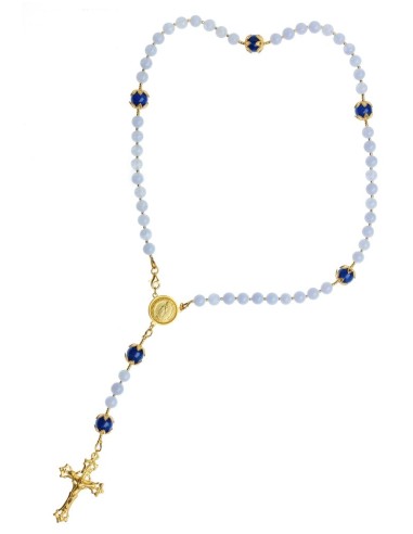Chalcedony and Blue Jade Rosary  | Vatican Gift