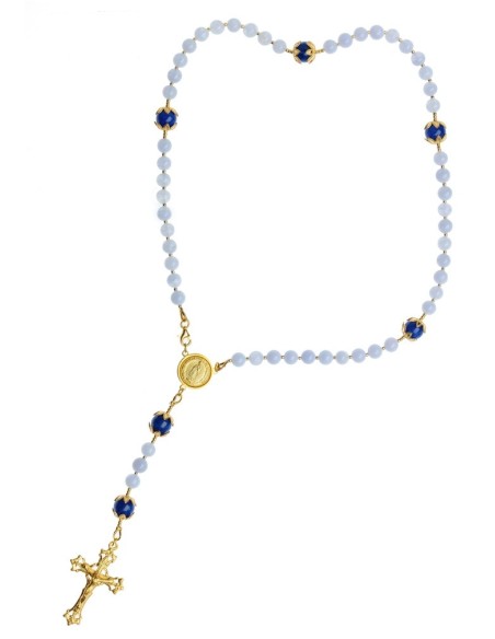 Chalcedony and Blue Jade Rosary  | Vatican Gift Chalcedony and Blue Jade Rosary  | Vatican Gift
