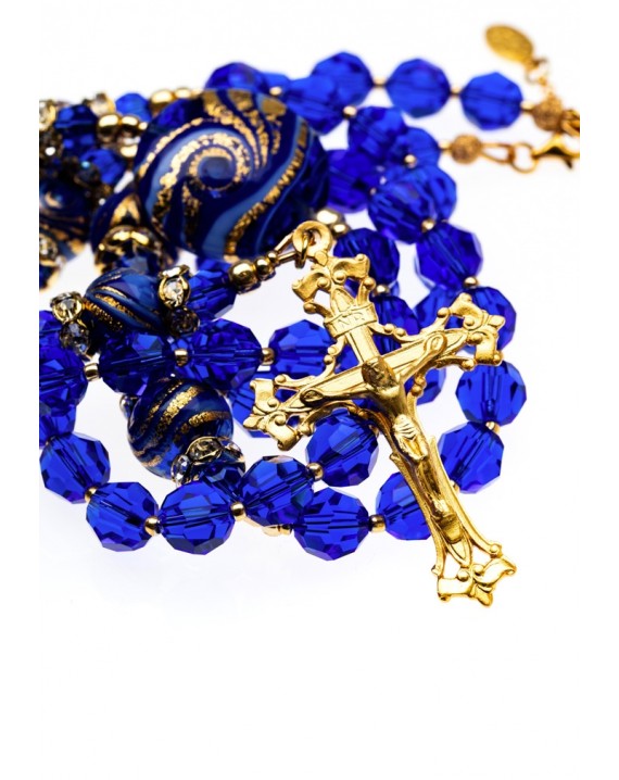 Majestic Blue Swarovski Rosary