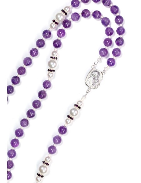 Amethyst,  Pearls, Sterling Silver 925 Precious Crucifix And Center  | Vatican Gift Amethyst,  Pearls, Sterling Silver 925 Precious Crucifix And Center  | Vatican Gift