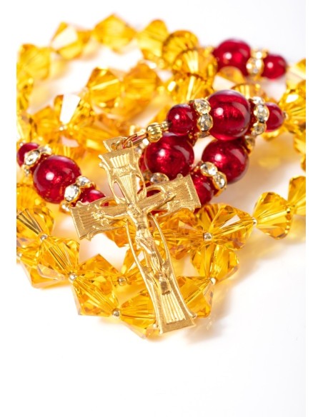 Sunflower  Crystals and Murano Glass Rosary  | Vatican Gift Sunflower  Crystals and Murano Glass Rosary  | Vatican Gift