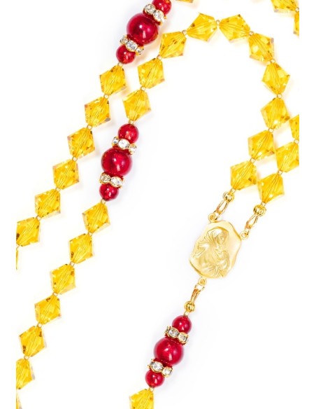 Sunflower  Crystals and Murano Glass Rosary  | Vatican Gift Sunflower  Crystals and Murano Glass Rosary  | Vatican Gift