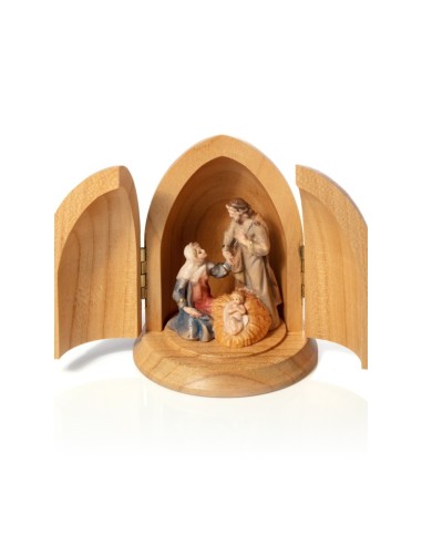 Small Classic Wooden Nativity in a casket  | Vatican Gift