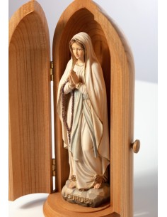 Our Lady of Lourdes Wood Statue with Shrine Model One 2