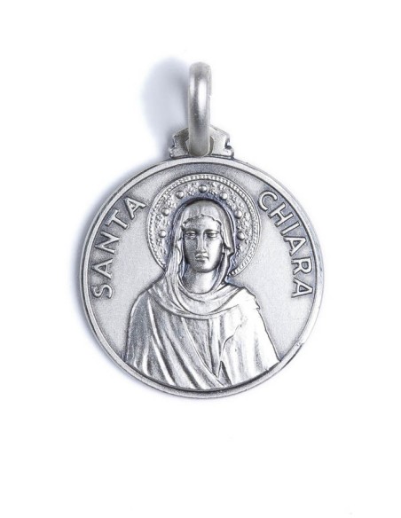 Sterling Silver St. Clare of Assisi Medal