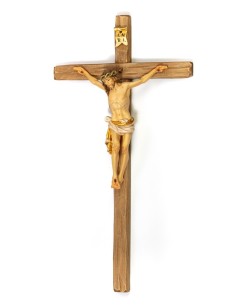 Handcarved wooden Crucifix White big  | Vatican Gift