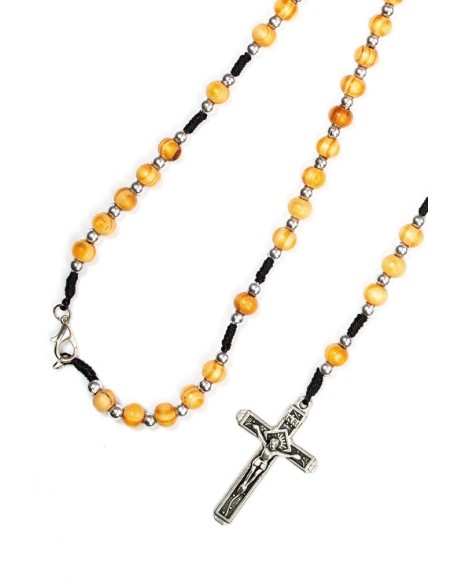 Olive wood and dark Rope Rosary  | Vatican Gift
