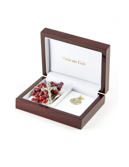 Red Crystal drop and Silver Christmas Gift  | Vatican Gift
