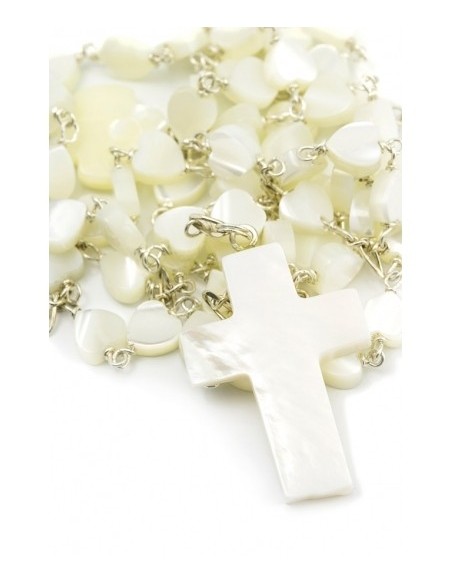 Heart Mother of Pearl with sterling silver components  | Vatican Gift