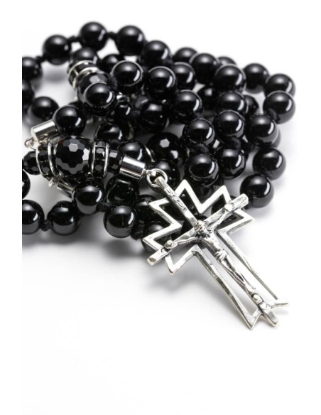 Malachite, Swarovski Pearls, Sterling Silver 925 Precious Crucifix And Center Malachite, Swarovski Pearls, Sterling Silver 925 Precious Crucifix And Center