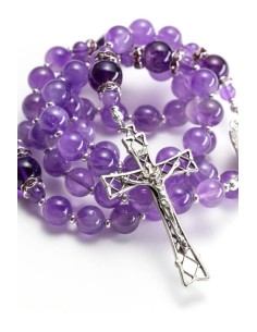 Absolut Amethyst Sterling Silver Precious Crucifix And Center