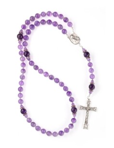 Absolut Amethyst Sterling Silver Precious Crucifix And Center