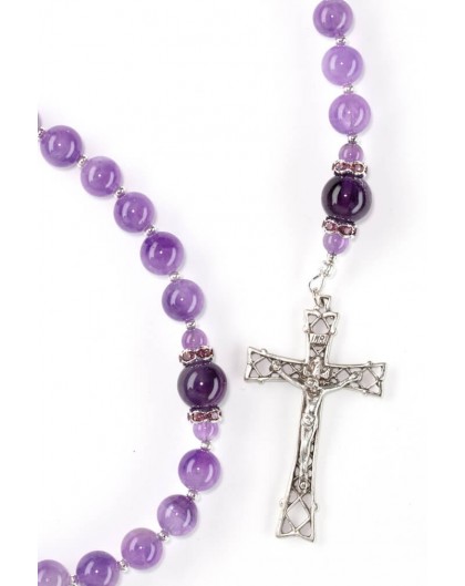 Absolut Amethyst Sterling Silver Precious Crucifix And Center