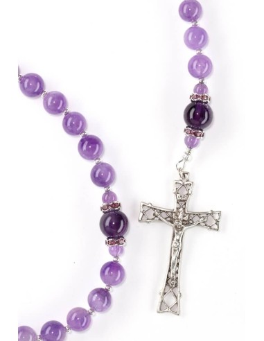 Absolut Amethyst Sterling Silver Precious Crucifix And Center