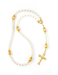 Gold and Ivory Crystal Rosary