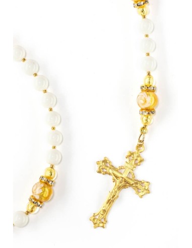 Gold and Ivory Crystal Rosary