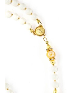 Gold and Ivory Crystal Rosary Gold and Ivory Crystal Rosary