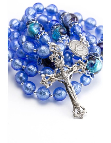 Cornflower Silver Blue Rosary Cornflower Silver Blue Rosary