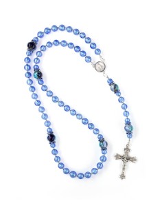 Cornflower Silver Blue Rosary Cornflower Silver Blue Rosary