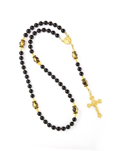 Royal Gold and Onyx Rosary