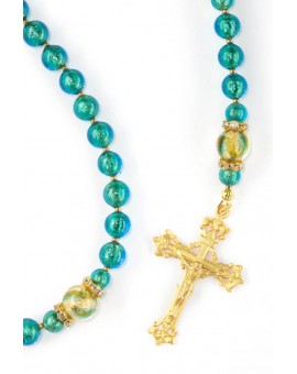 Royal Gold Bluish Green Rosary
