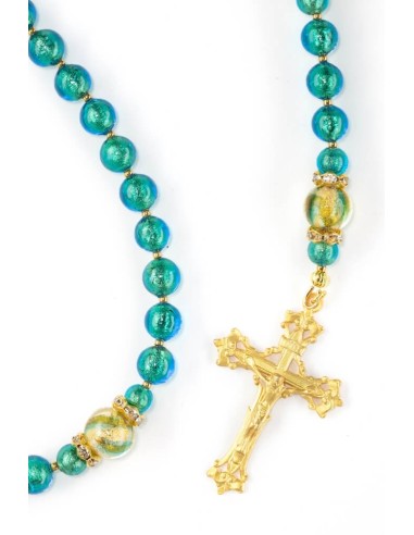 Royal Gold Bluish Green Rosary