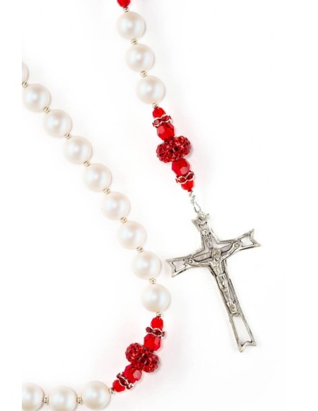 Passion Red Pearlscent Pearls Rosary Passion Red Pearlscent Pearls Rosary