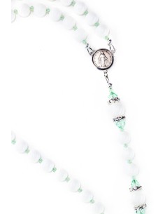 White Jade and Chrysolite Opal Crystals Rosary