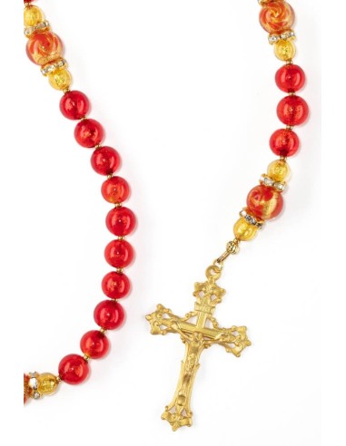 Silver Red Royal Gold Rosary