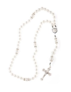 White Pearl Timeless Charm Rosary