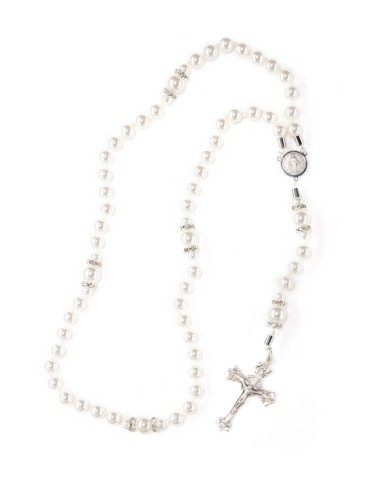 White Pearl Timeless Charm Rosary