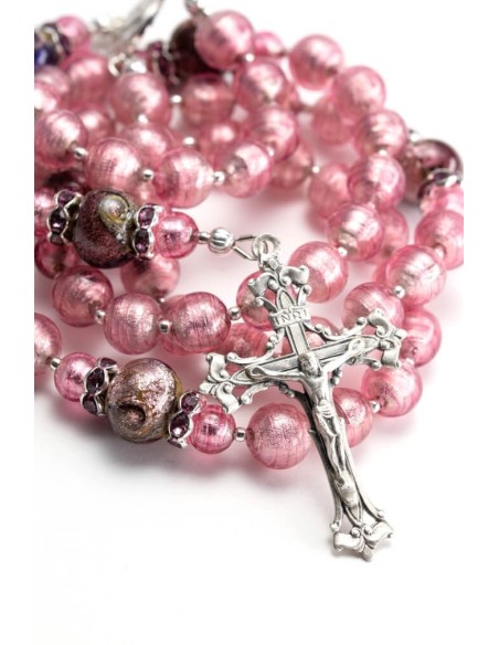 Haute Silver Pink Rosary Haute Silver Pink Rosary