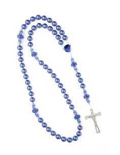 Majestic Pearlscent Blue Rosary Majestic Pearlscent Blue Rosary
